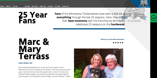 25 Year Fans Minnesota Timberwolves Parallax Design
