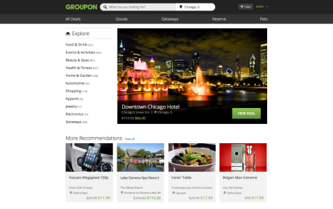 Groupon web redesign