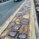 اجرای سنگ کف حیاط محوطه سازی درپوش پله